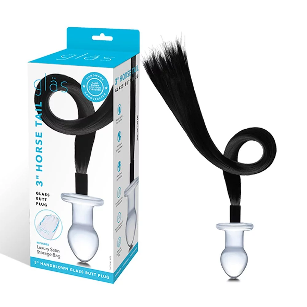 Gläs Horse Tail Glass Butt Plug - Obrázek 2