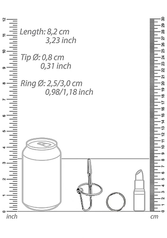 Ouch! Urethral Sounding Metal Plug with Ring - Obrázek 2