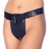 Rimba Chastity Belt with Two Holes In Crotch Padlock Included Kožený pás cudnosti pro ženy Velikost M/L