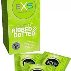 EXS Comfy Fit Ribbed and Dotted Condoms 12 ks