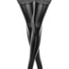 Noir Handmade F135 Powerwetlook Stockings with Siliconed Lace Superstar - M - Image 2