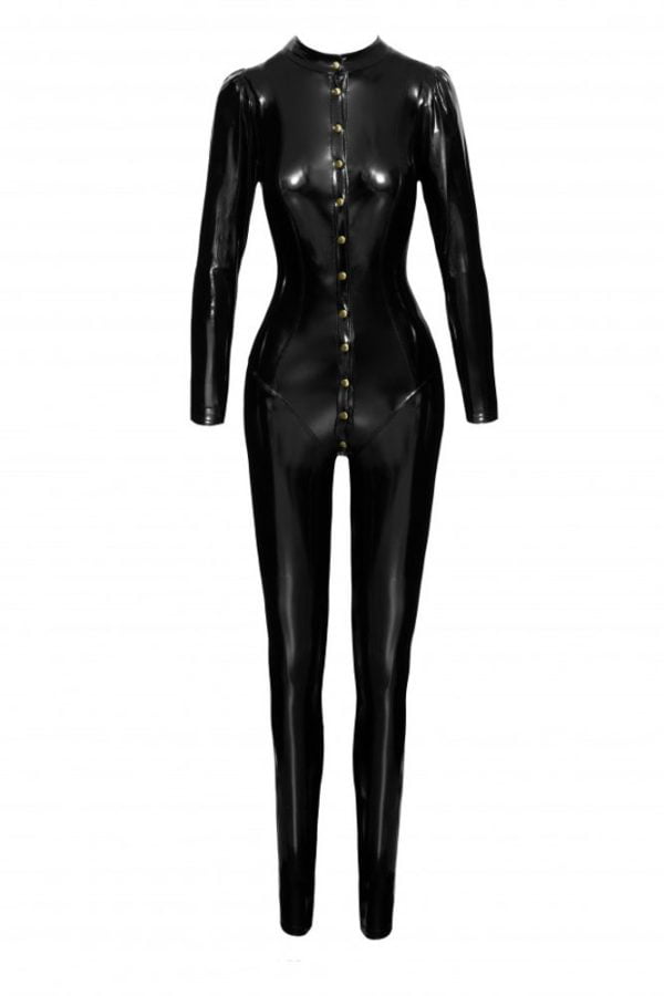 Noir Handmade F247 Long Button-Up PVC Overall - S