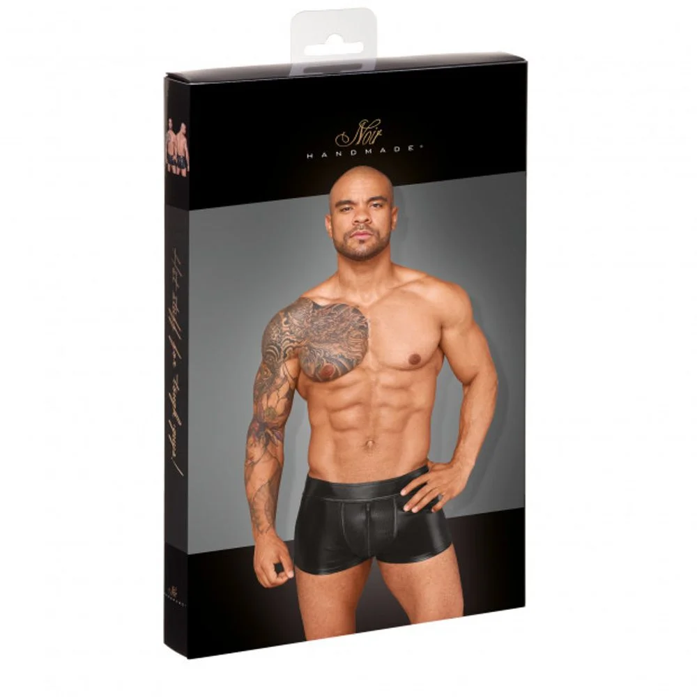 Noir Handmade H058 Men's Shorts Made of Powerwetlook and 3D Net - M - Obrázek 2
