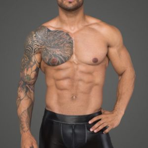 Noir Handmade H058 Men's Shorts Made of Powerwetlook and 3D Net - S