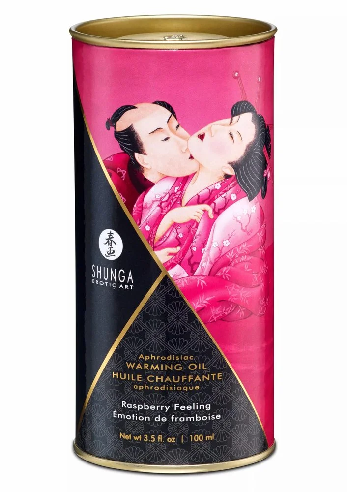 Shunga Aphrodisiac Warming Oil Raspberry Feeling 100ml - Obrázek 2