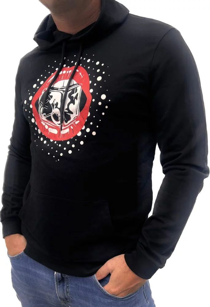 Pánská mikina erotický veletrh vzor rty - M