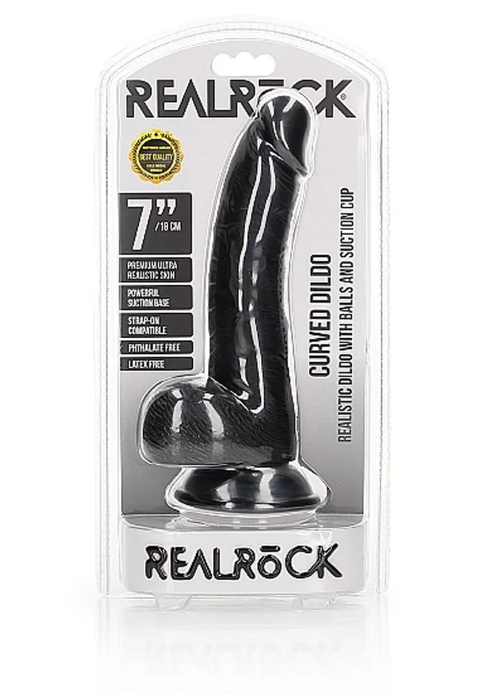 RealRock Curved Realistic Dildo Balls Suction Cup 7" - Obrázek 2