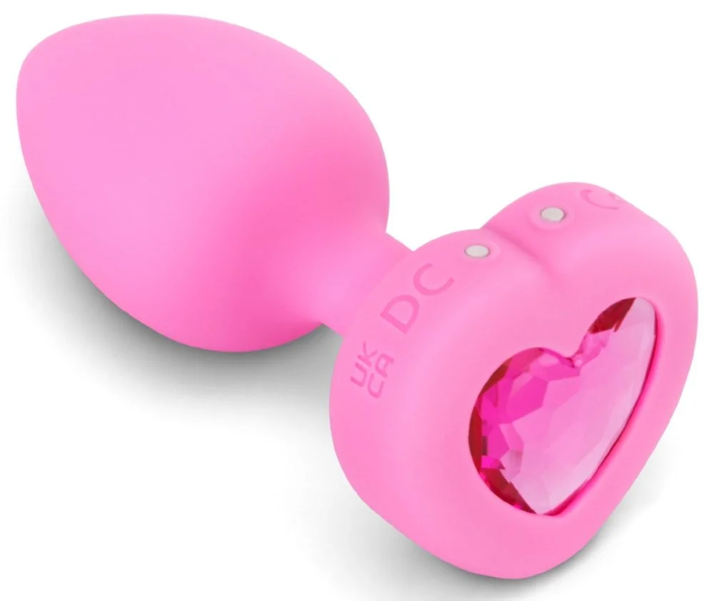 b-Vibe Vibrating Heart Plug S/M Pink - Obrázek 2
