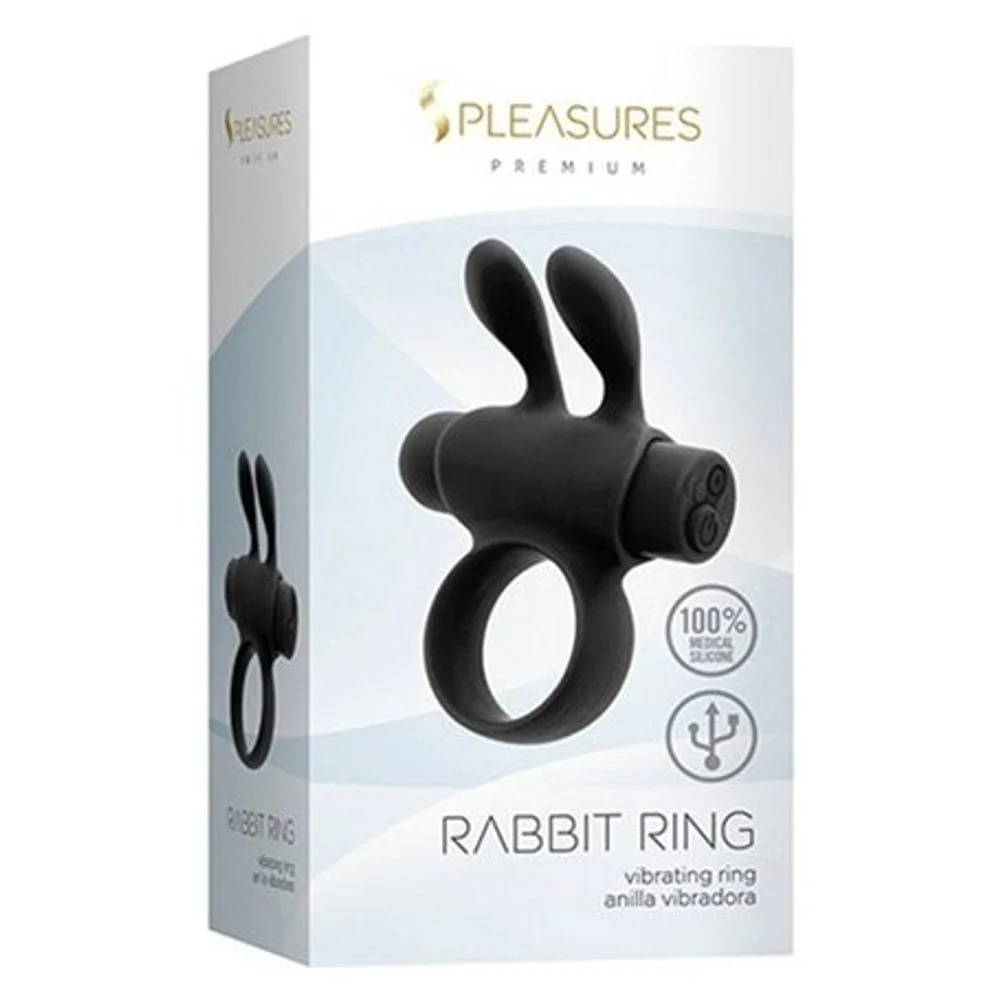 S Pleasures Premium Line Rabbit Ring Rechargeable Black - Obrázek 2