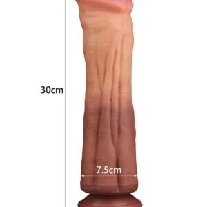 LoveToy 12" Dual Layered Platinum Silicone Cock