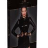 Noir Handmade F246 Short PVC Dress Fastened in the Front with Gold Clasps - S - Image 2
