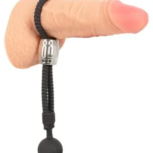 Rebel Heavy Rope Cock Strap with Ball Black