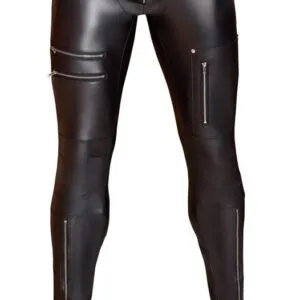 NEK Narrow Matte Look Trousers with Zips 2140314 Black - 2XL