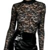 Black Level Vinyl Dress with Lace - S