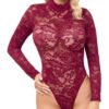 Cottelli - průhledné krajkové body bordó