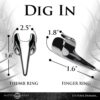 Master Series Clawed 5pc Sensation Play Rings Silver - Image 2