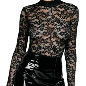 Black Level Vinyl Dress with Lace - XL
