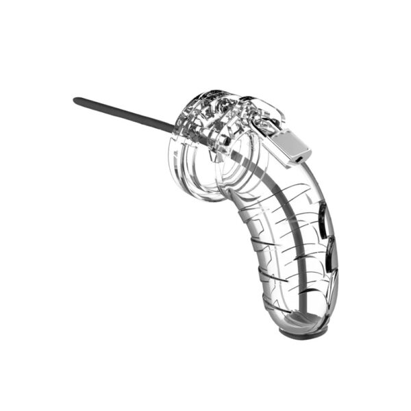Shots ManCage Model 16 Chastity 4.5 Cage with Silicone Urethal Sounding