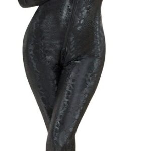 Cottelli Party Jumpsuit s hadím vzorem - černý