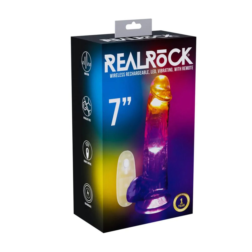 RealRock LED Vibrating Cock with Balls 7″ - Obrázek 2