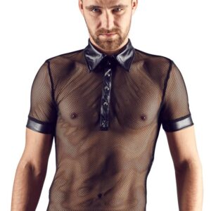 Síťované pánské tričko s límečkem a krátkými rukávy 21603661701