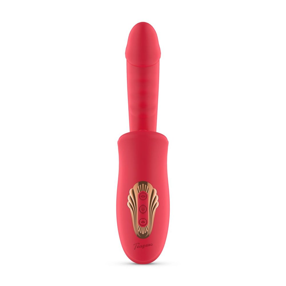 Teazers Dildo with Clitoris Stimulator Red - Obrázek 2