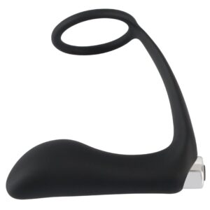 Black Velvets anální vibrátor s kroužkem na penis černý