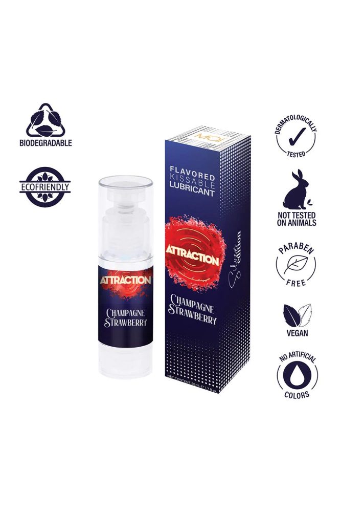 Mai Attraction Kissable Lubricant Champagne Strawberry Flavor 50Ml - Obrázek 2