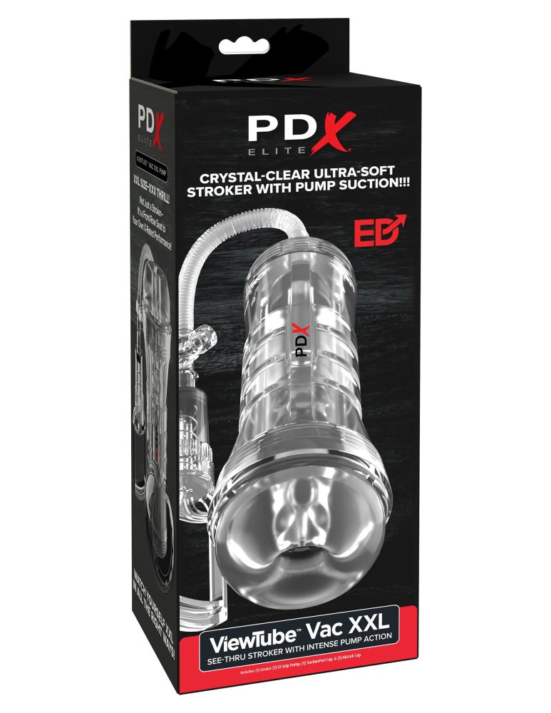 Pipedream PDX Elite ViewTube Vac XXL Pump See-Thru EZ-Grip Pump Stroker Clear - Obrázek 2