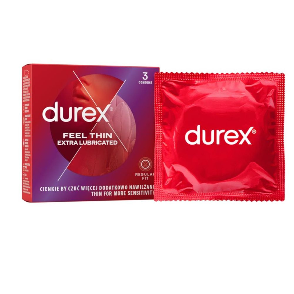 Durex Feel Thin Extra Lubricated 3 ks - Obrázek 2