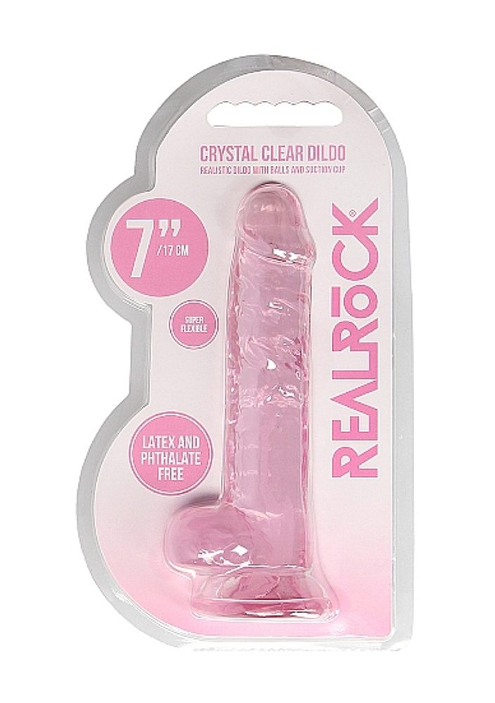 RealRock Realistic Dildo with Balls 17 cm Pink - Obrázek 2