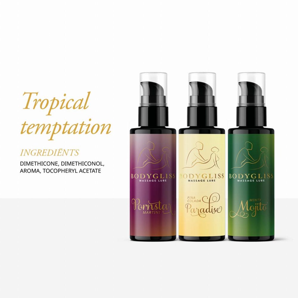 BodyGliss Massage Lube Collection Tropical Temptation 3x50ml - Obrázek 2