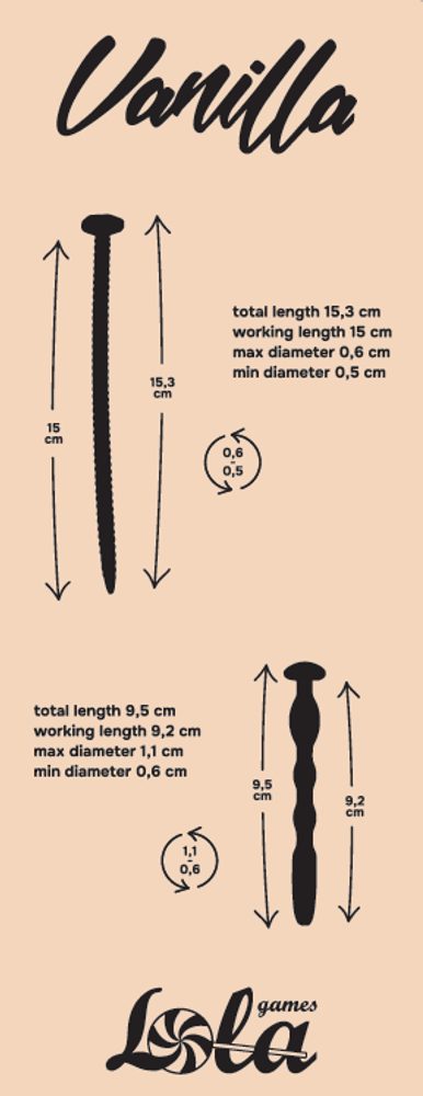 Sada uretrálních masážních sond Vanilla Bolt - Obrázek 2