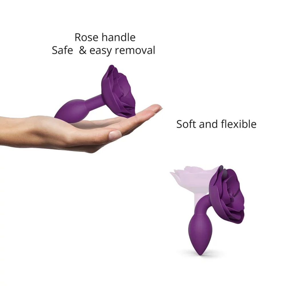Love To Love Open Rose Butt Plug Size S Purple - Obrázek 2