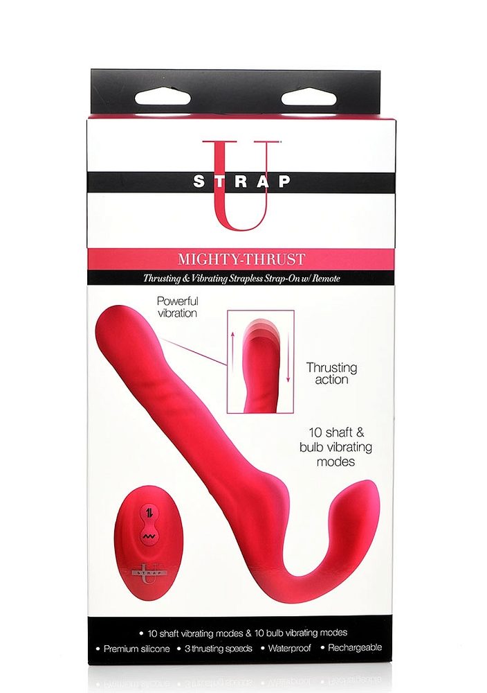 Strap U Mighty-Thrust Thrusting & Vibrating Strapless Strap-On with Remote Pink - Obrázek 2