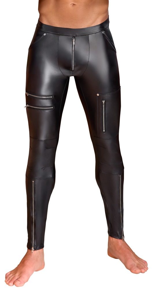 NEK Narrow Matte Look Trousers with Zips 2140314 Black - 2XL